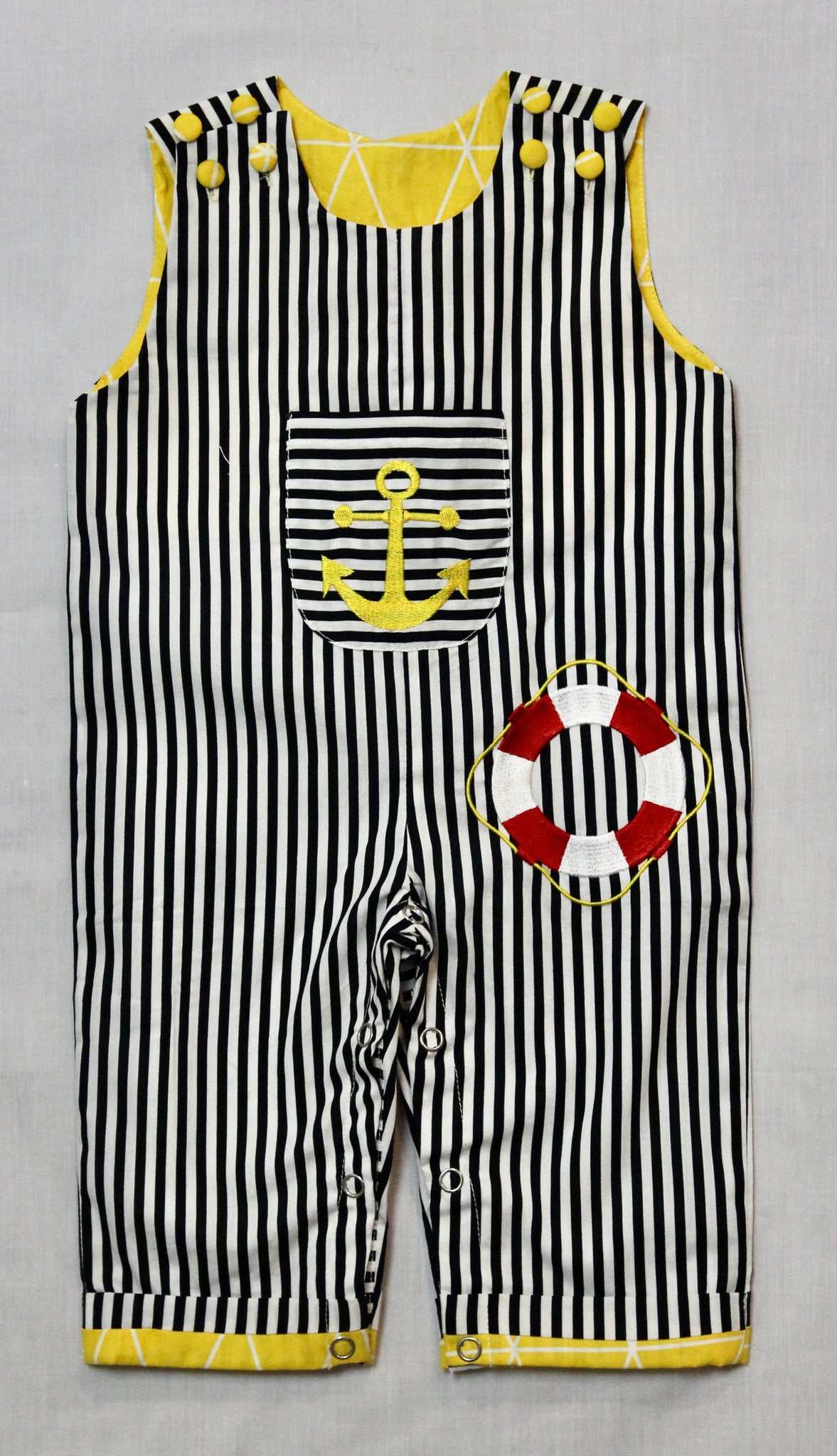 Black and White Stripe Sailor Longall