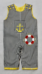 Black and White Stripe Sailor Longall