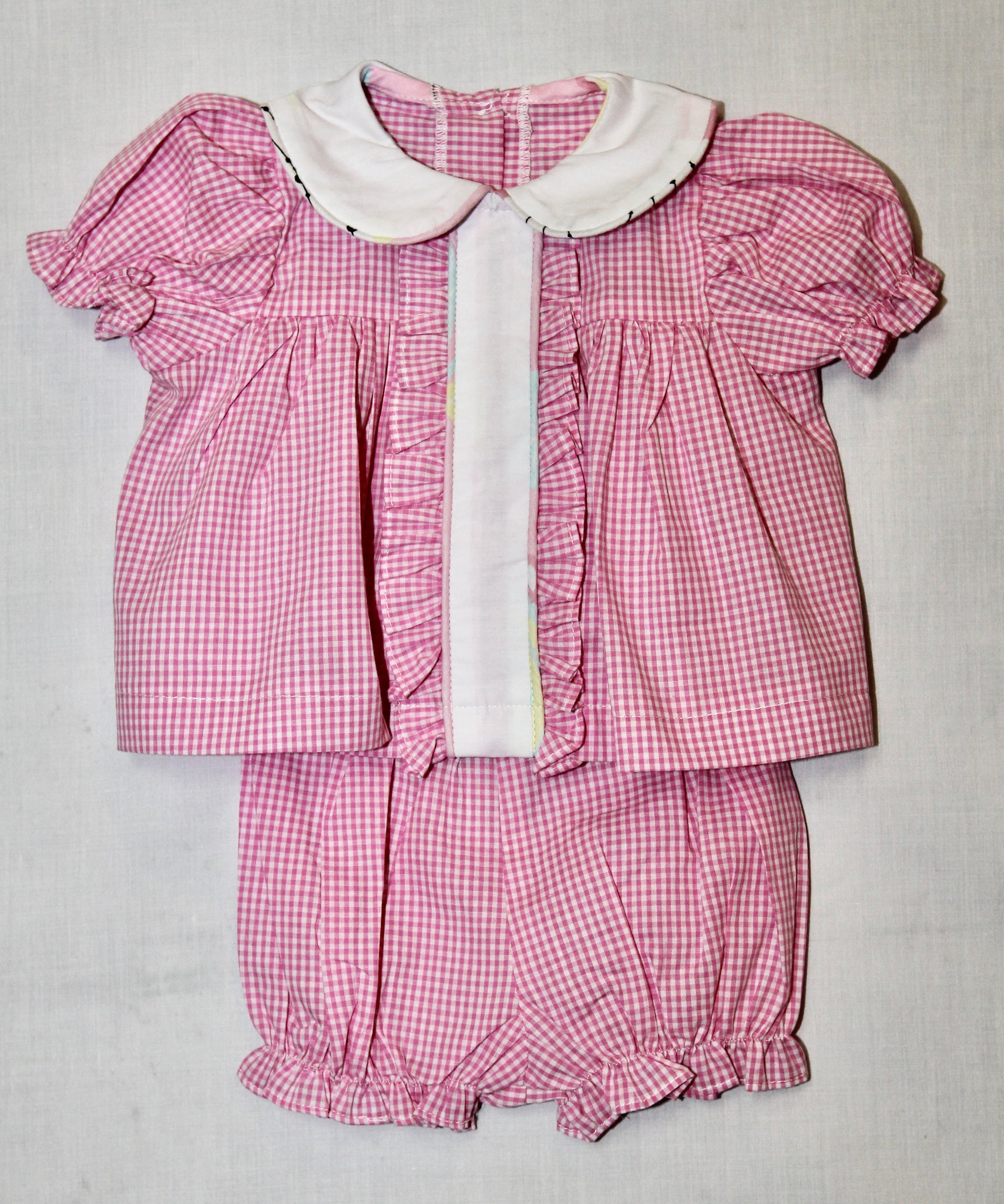 Pink Gingham Top and Bloomer Set