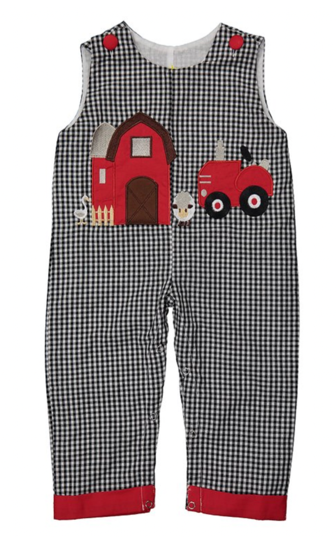 Black gingham farm Overall