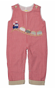 Red gingham train Longall