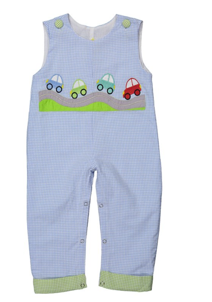 light blue gingham cars on the road Longall